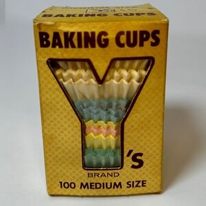 Vintage Y’s Brand Baking Cups | 100 Medium Size Pastel Paper Cupcake Liners